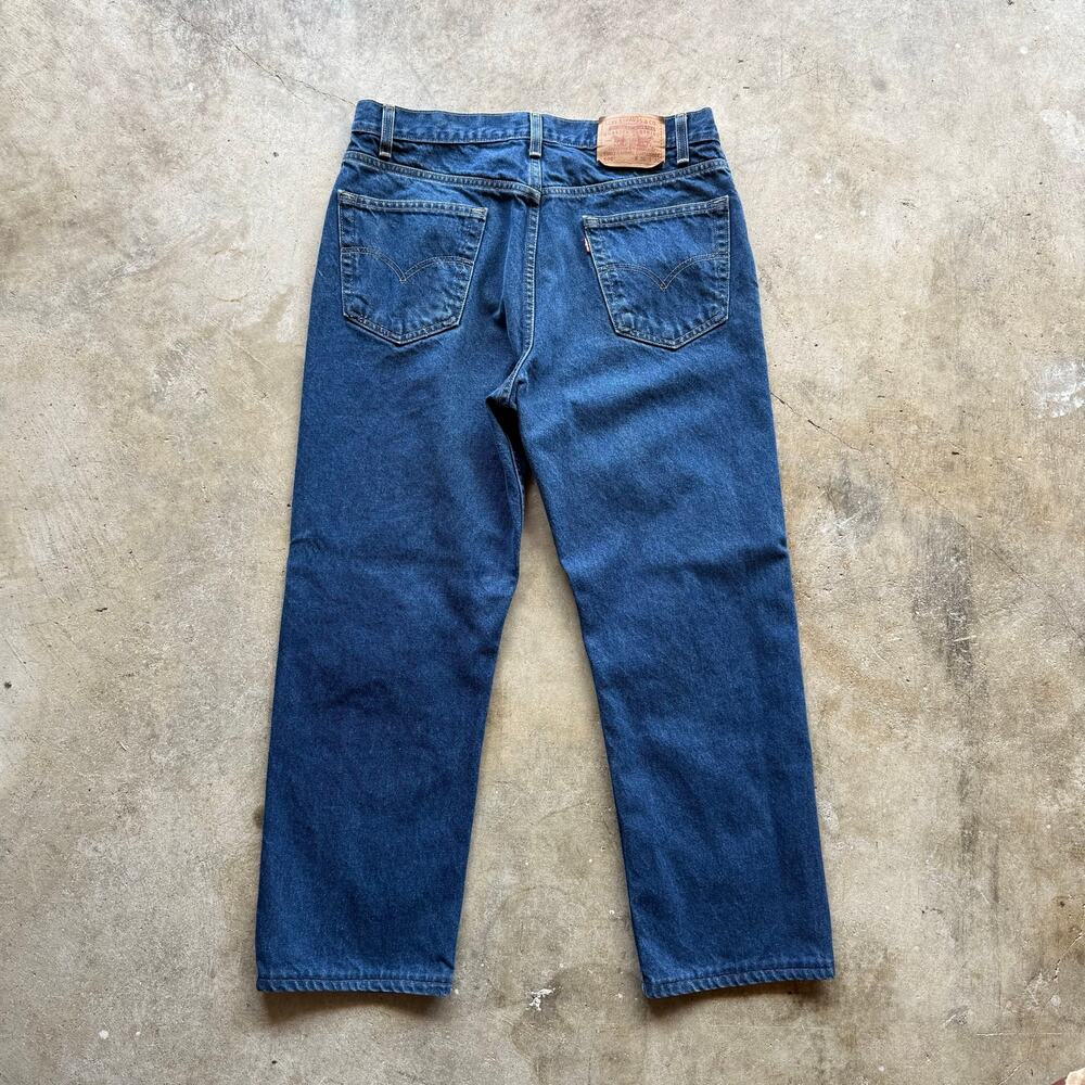 Vintage 1990s Levis Dark Wash 505 Straight Leg Denim Jeans Mens Size 35x27